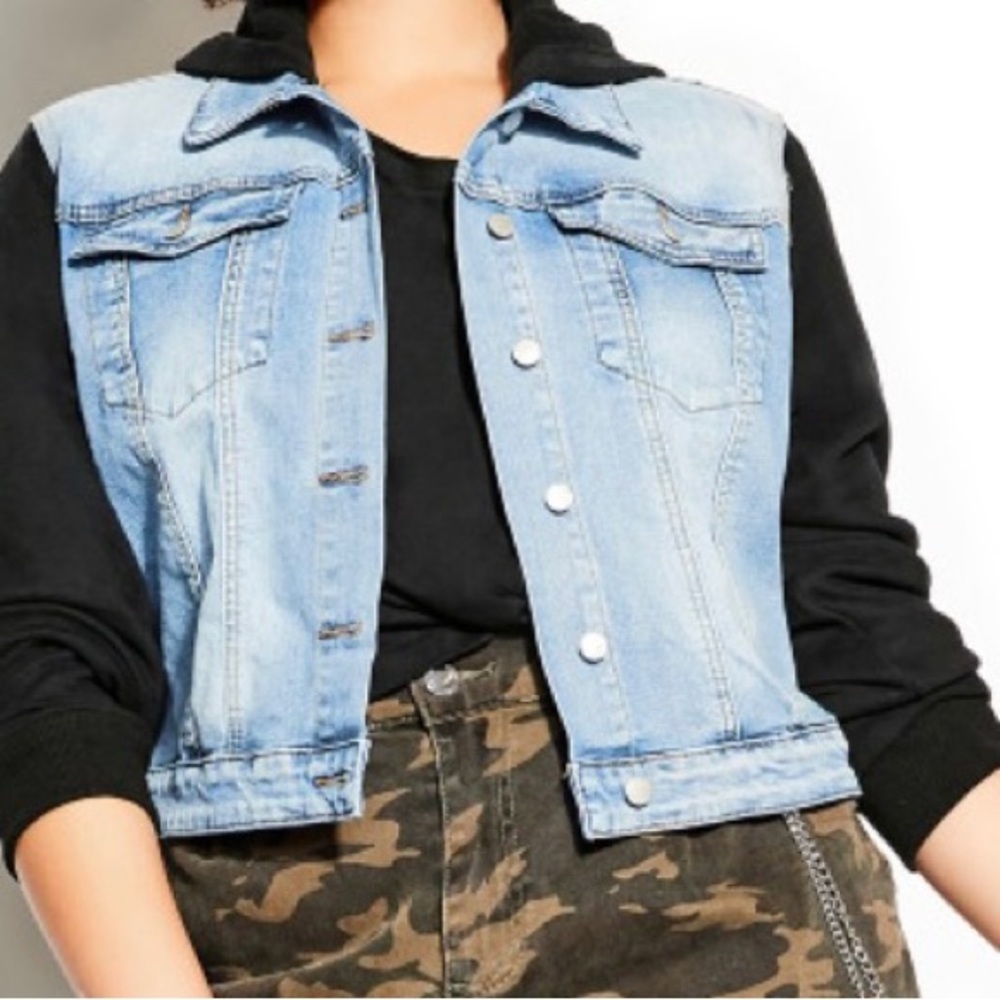 Avenue city chic denim hoodie jacket